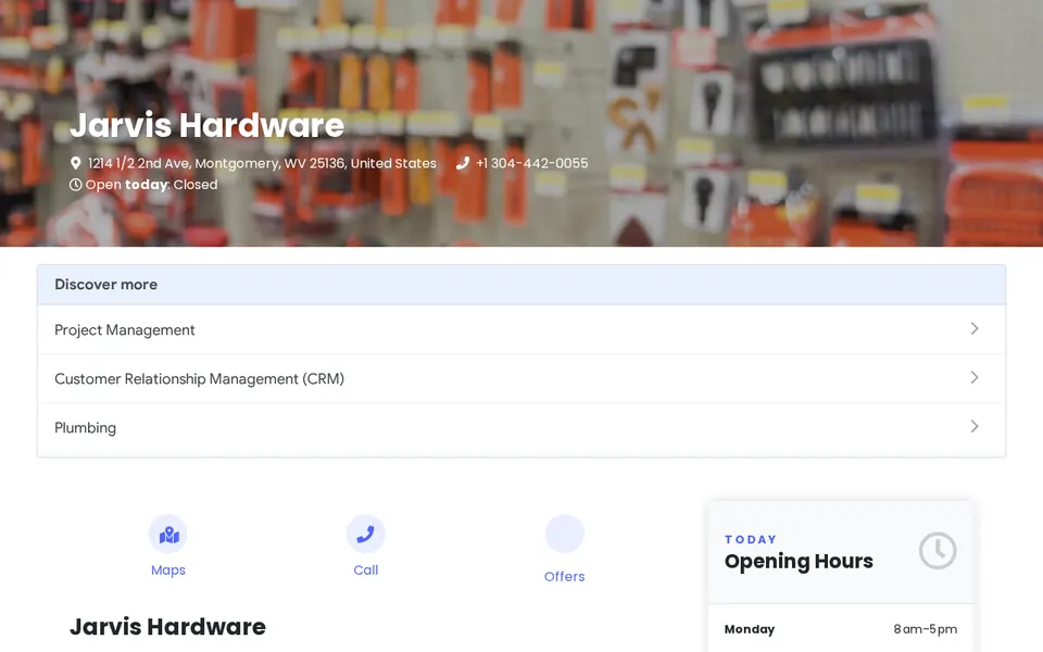 Jarvis Hardware website