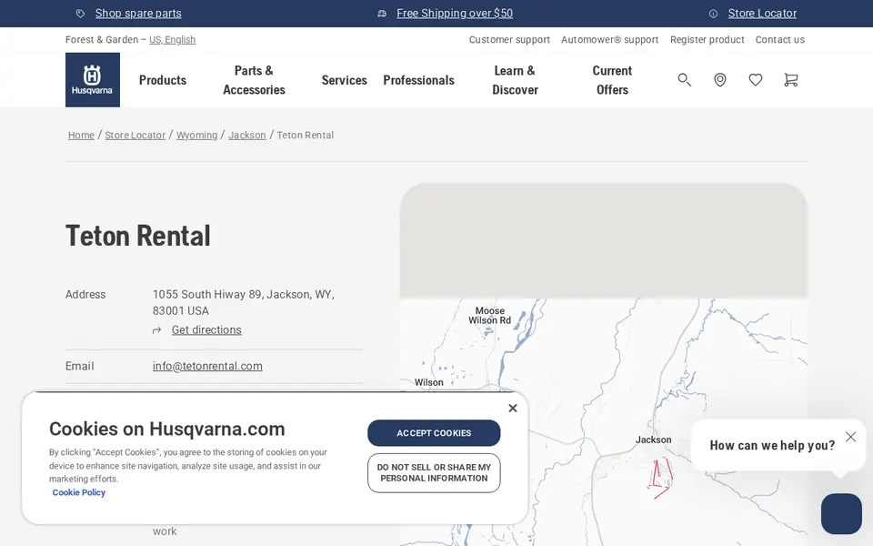 Teton Rental website