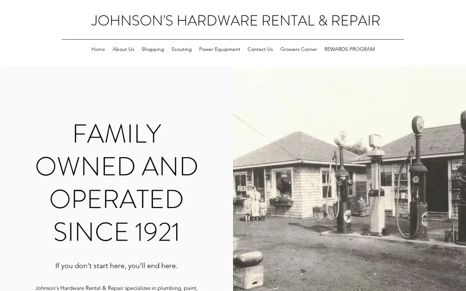 Johnson's Hardware website