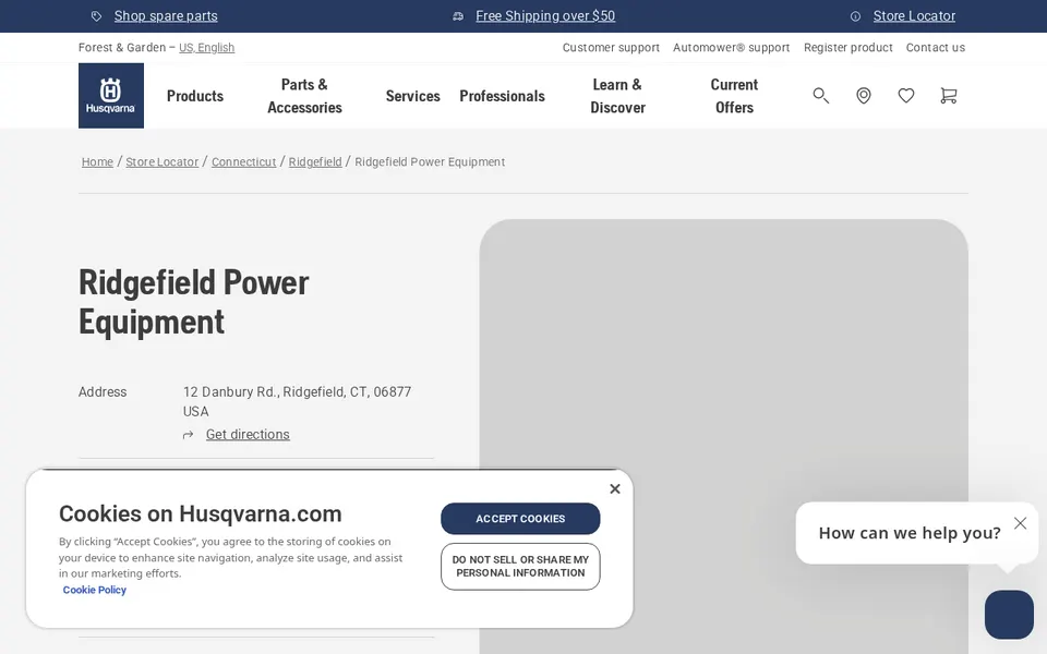 Ridgefield Power Equipment website