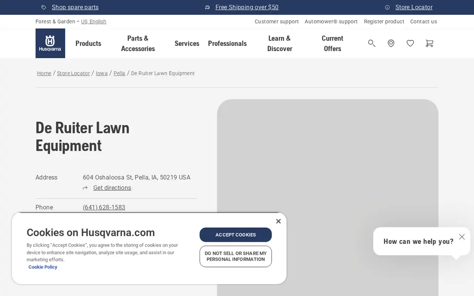 De Ruiter Lawn Equipment website