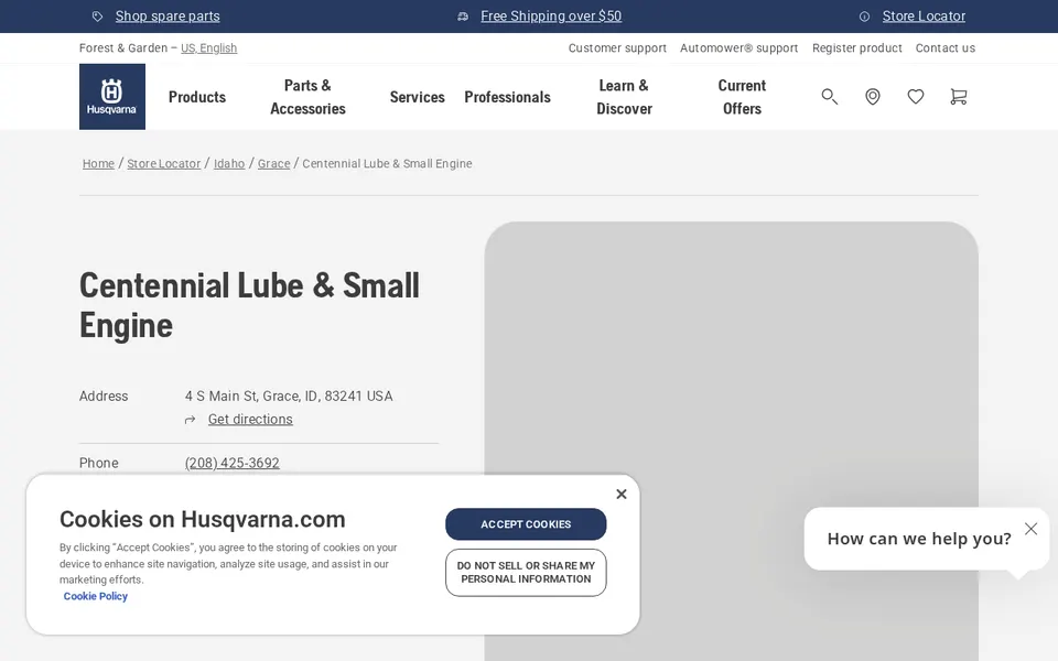 Centennial Lube & Small Engine website