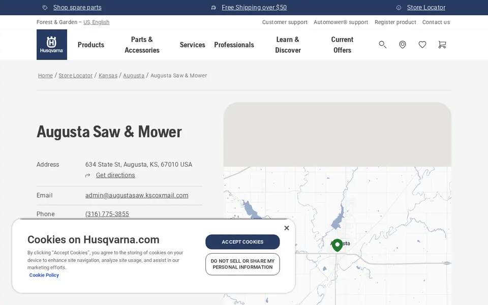 Augusta Saw & Mower website