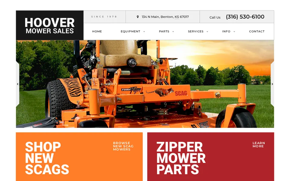 Hoover Mower Sales LLC website