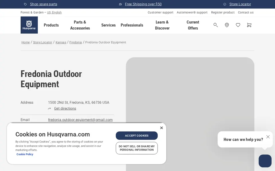 Fredonia Outdoor Equipment website
