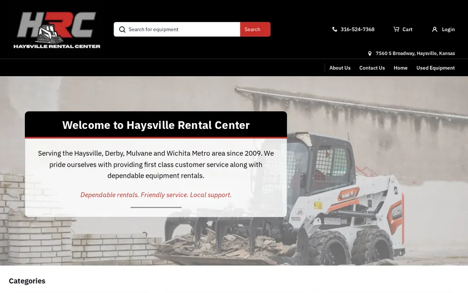 Haysville Rental Center website