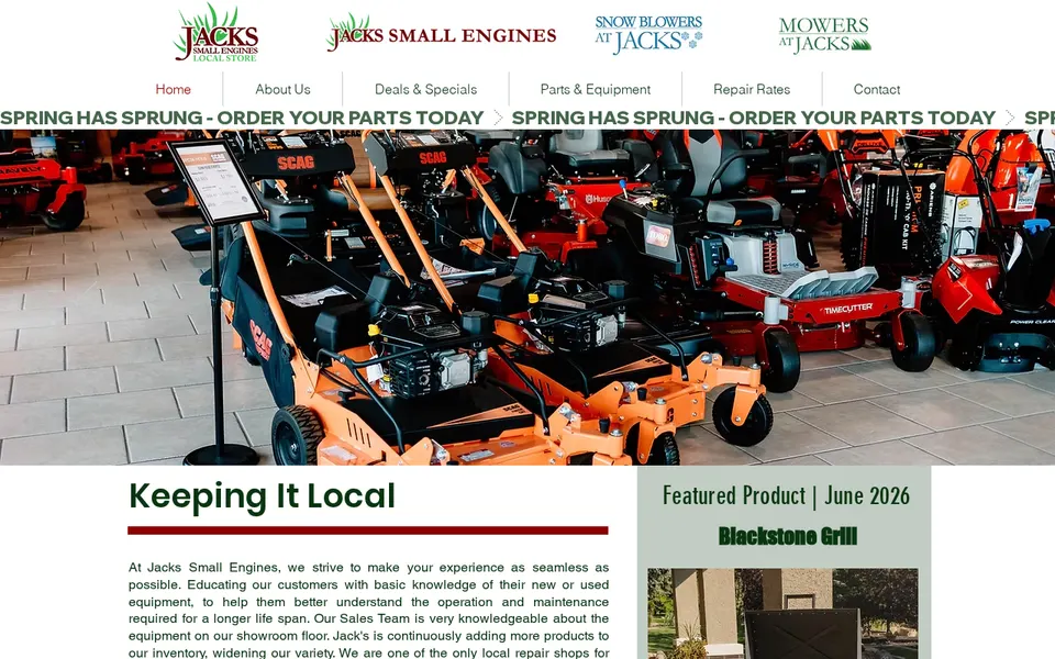 Jack's Small Engine & Generator website