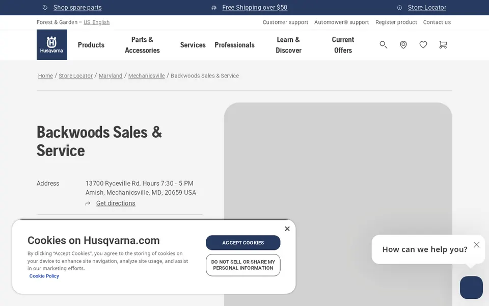 Backwoods Sales & Service website