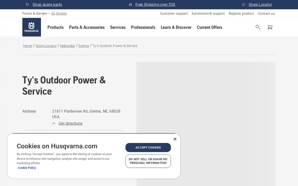 Ty's Outdoor Power & Service website