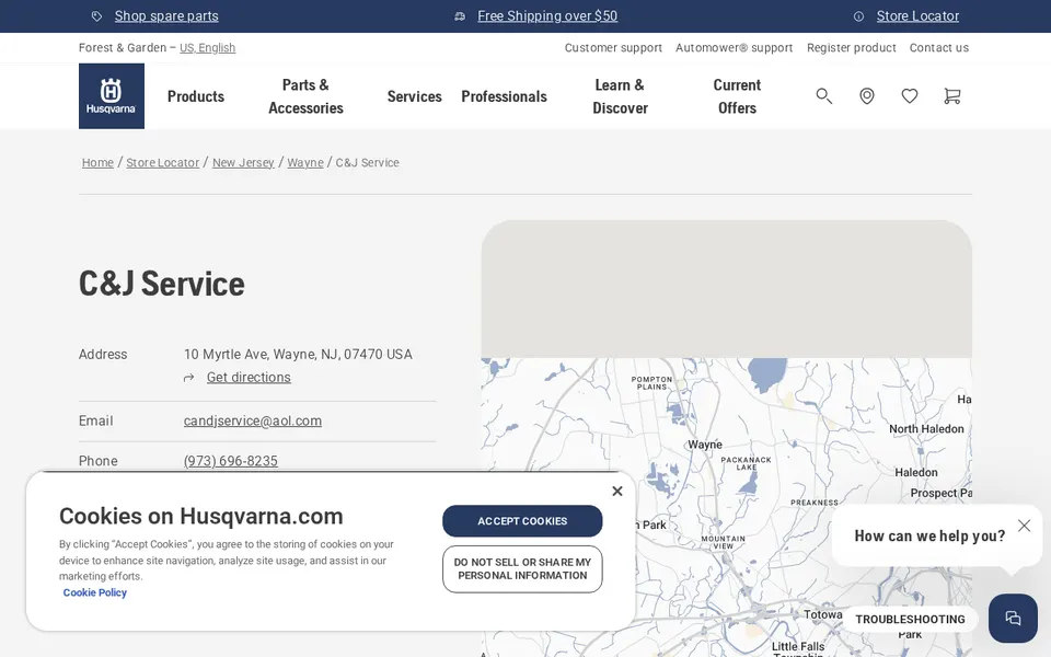 C&J Service website