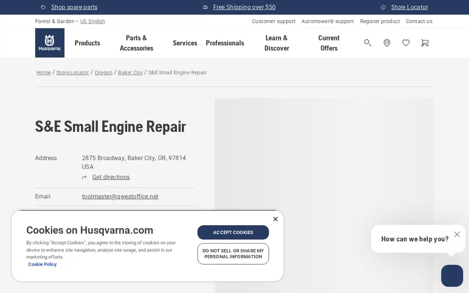 S&E Small Engine Repair website
