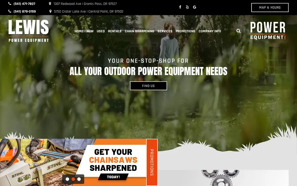 Lewis Power Equipment website