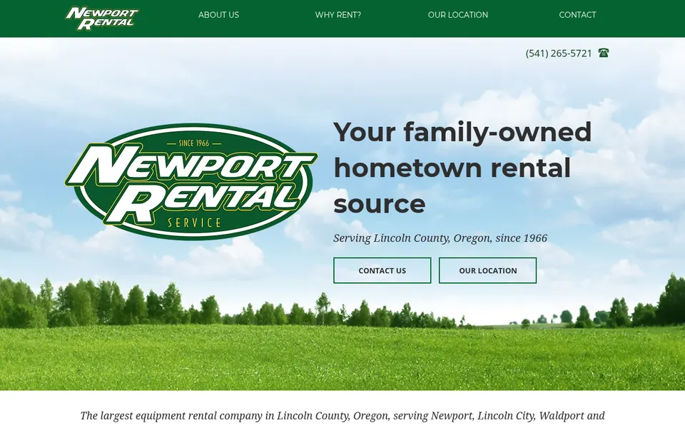 Newport Rental Service website