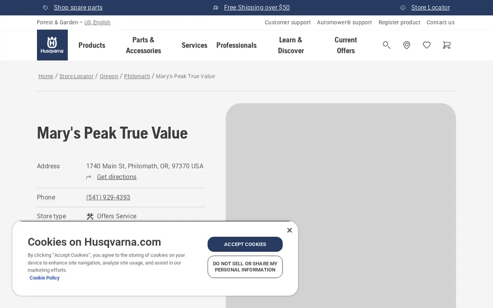 Mary's Peak True Value website