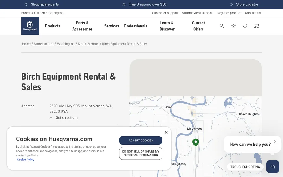 Birch Equipment Rental & Sales website