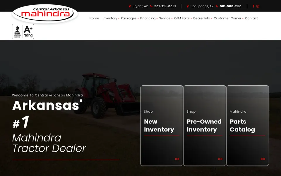 Central Arkansas Mahindra website