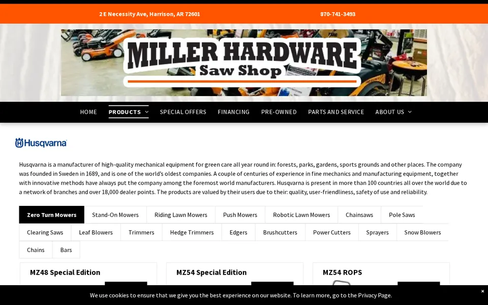 Miller Hardware website