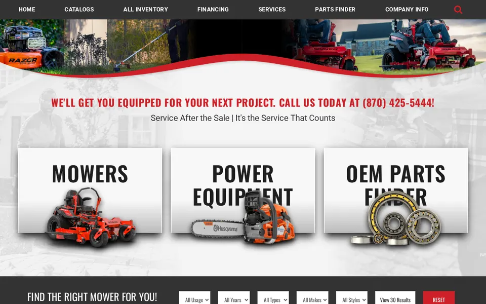 Lawnmowers Plus website