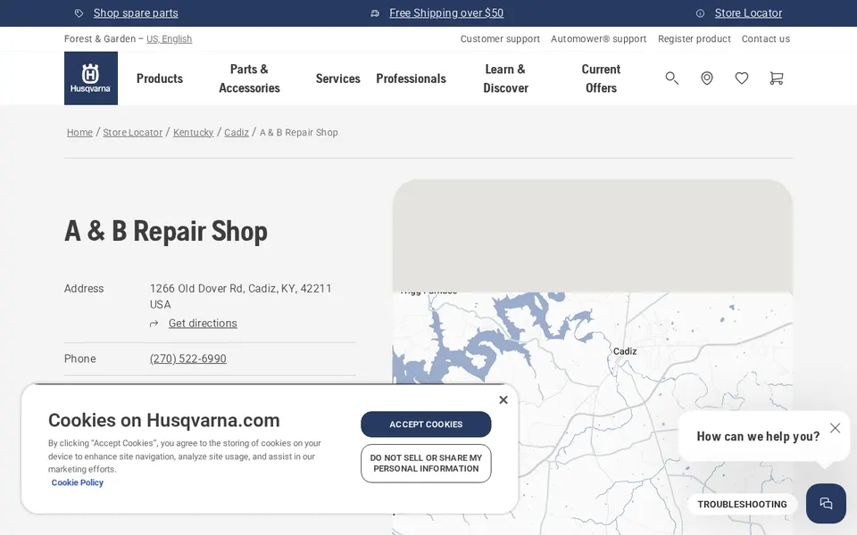 A & B Repair Shop website