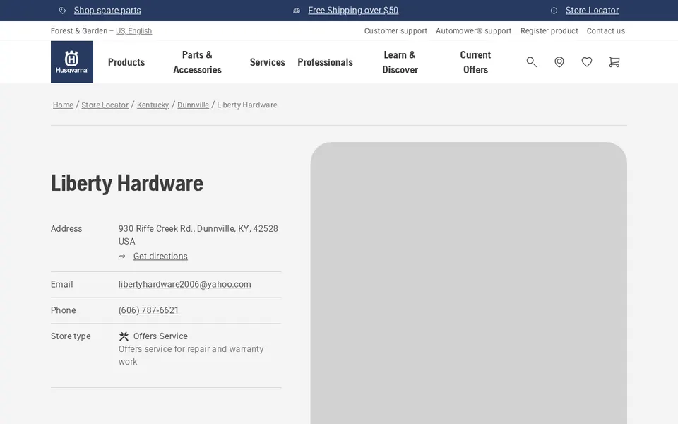 Liberty Hardware website