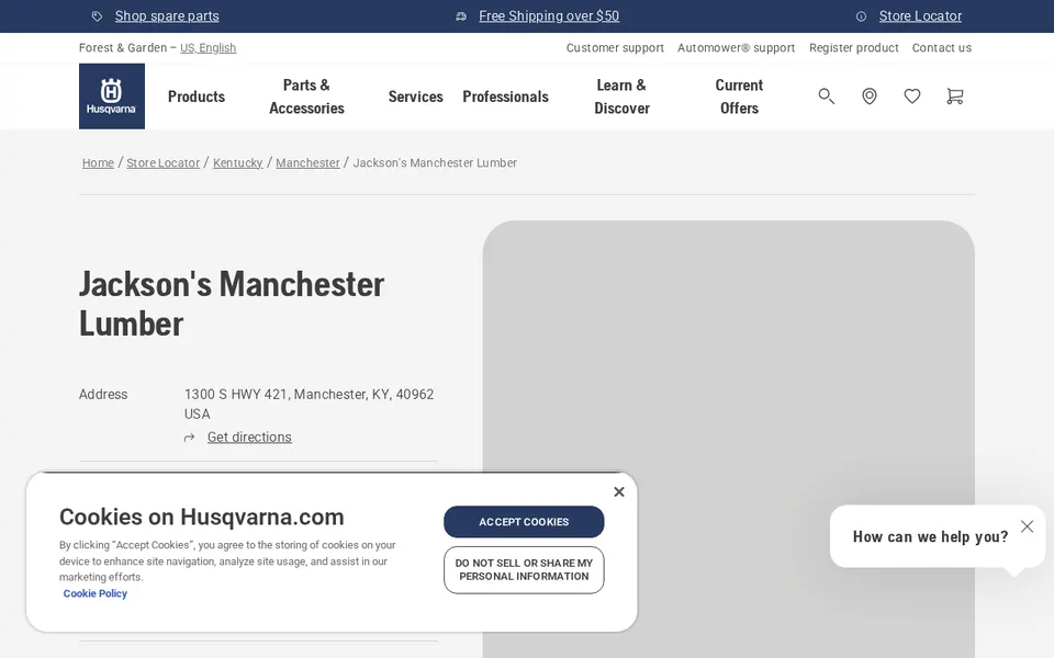 Jackson's Manchester Lumber website
