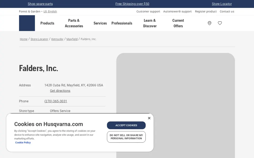 Falders, Inc. website