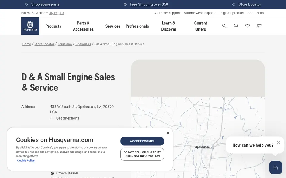 D & A Small Engine Sales & Service website