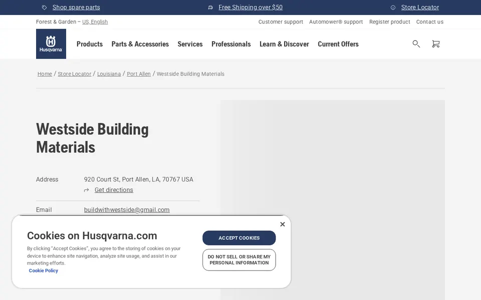 Westside Building Materials website