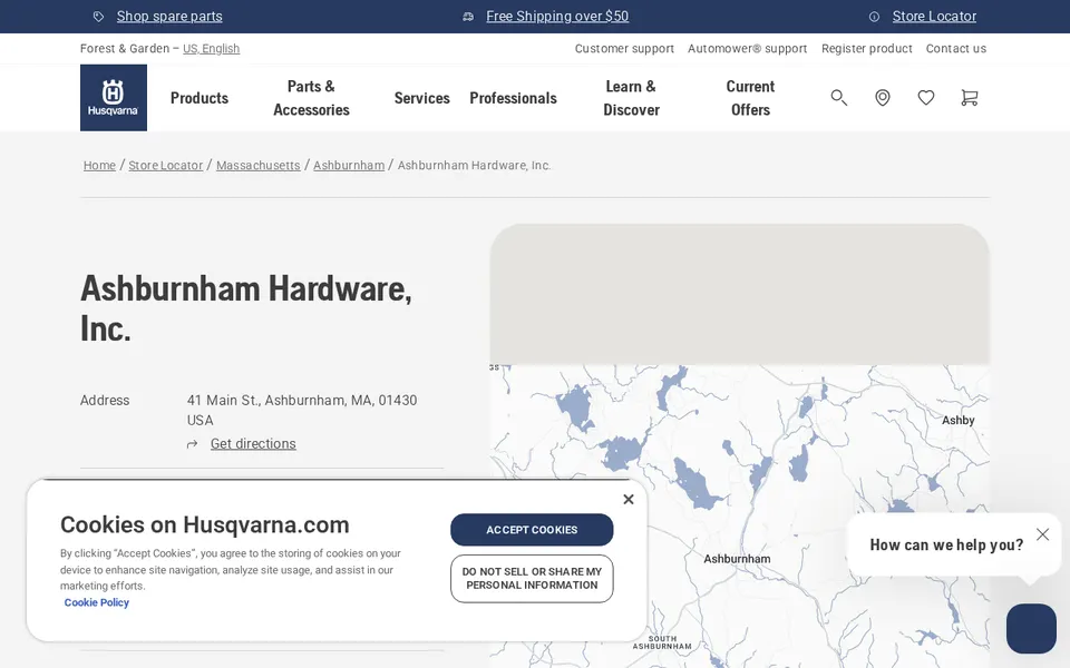 Ashburnham Hardware, Inc. website