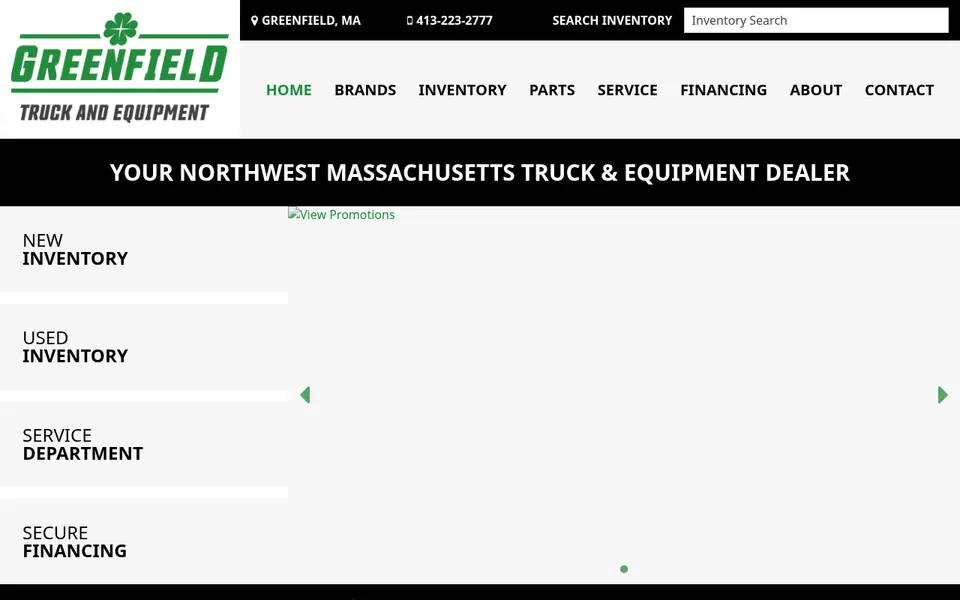 Greenfield Truck and Equipment website