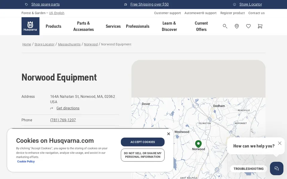 Norwood Equipment website