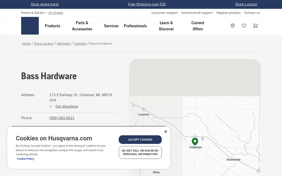 Bass Hardware website