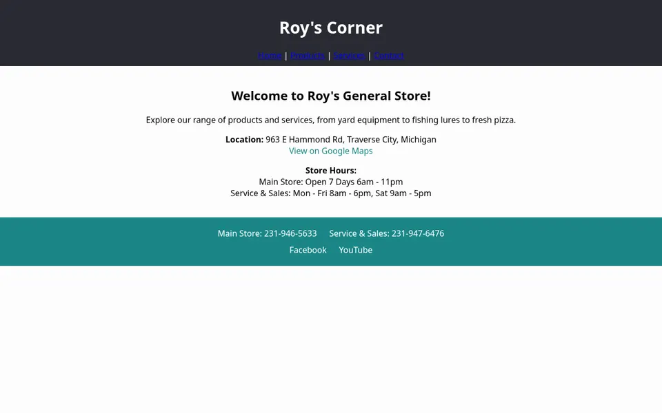 Roy's General Store & Hardware website