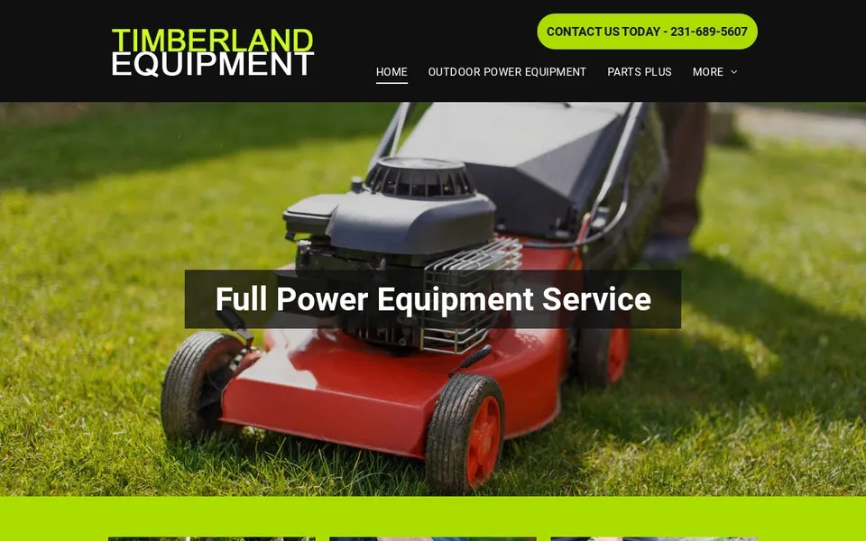 Timberland Equipment website