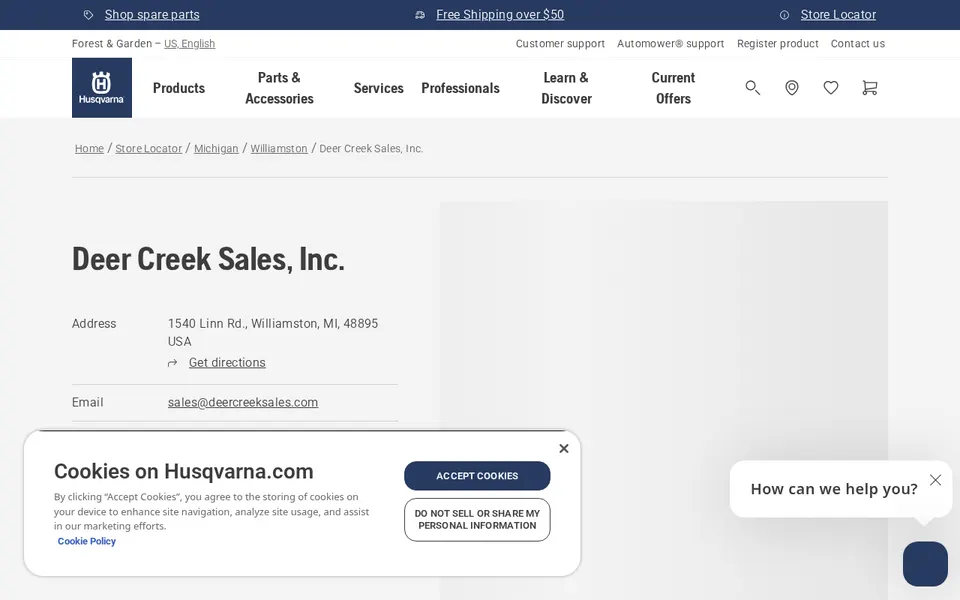 Deer Creek Sales, Inc. website