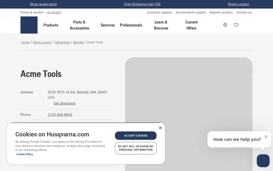 Acme Tools website