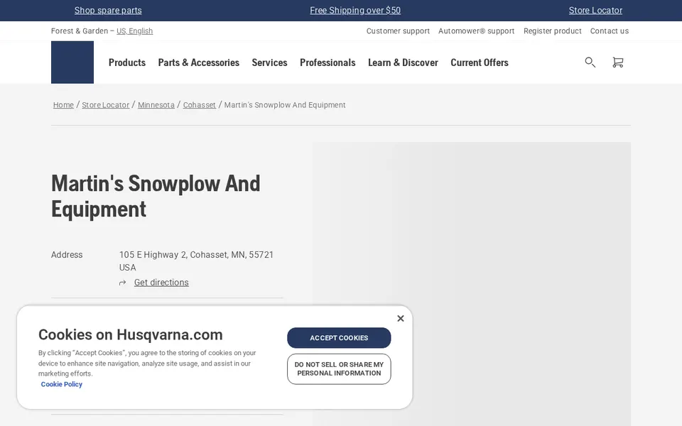 Martin's Snowplow And Equipment website