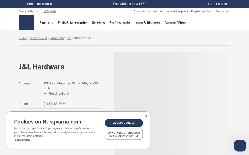 J&L Hardware website