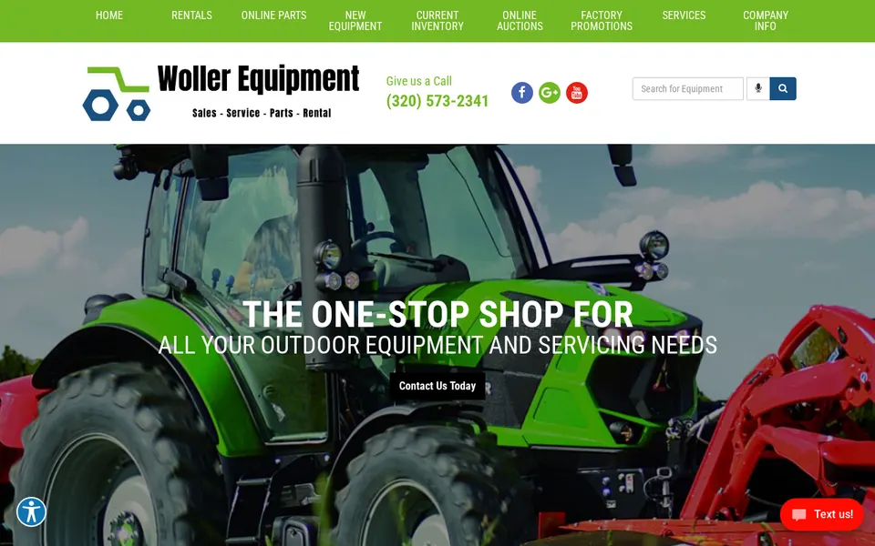 Woller Equipment, Inc. website