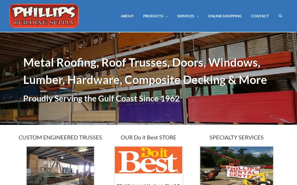 Phillips Building Supply, Picayune website