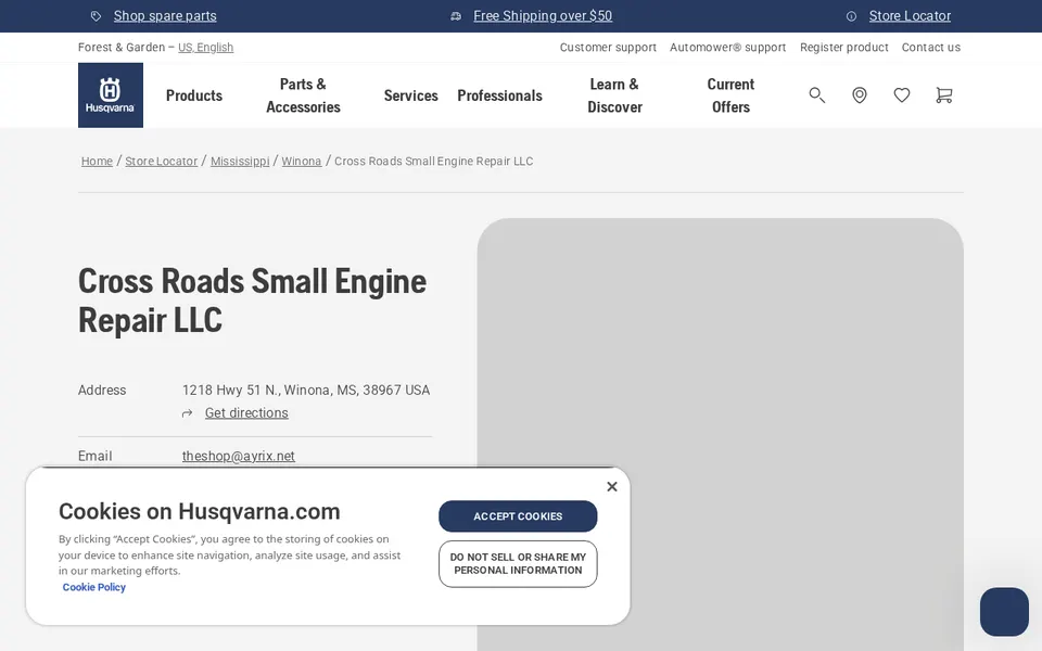 Cross Roads Small Engine Repair LLC website