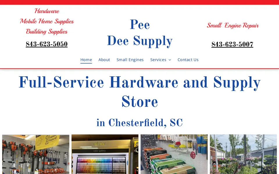 Pee Dee Supply, Inc. website
