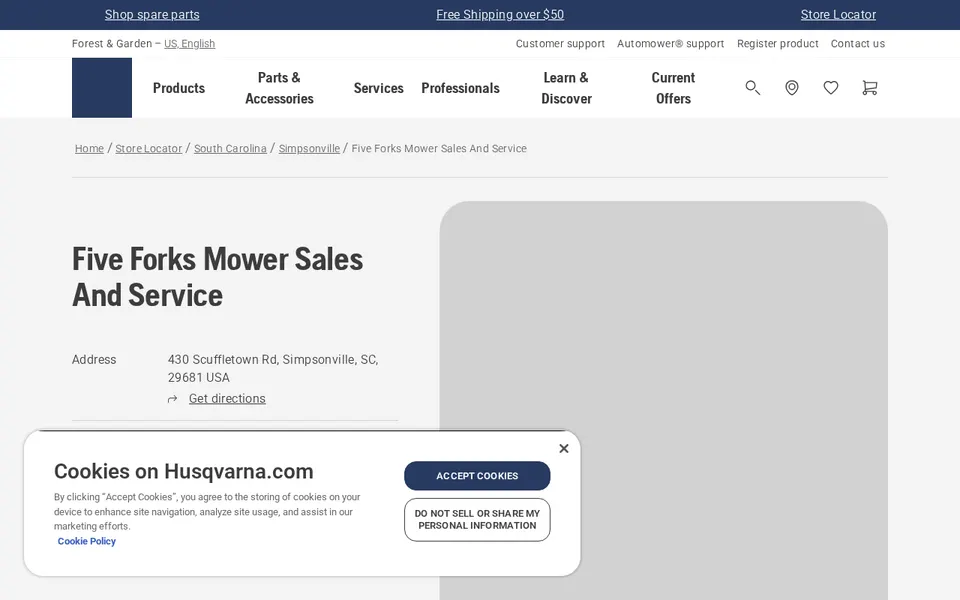 Five Forks Mower Sales And Service website