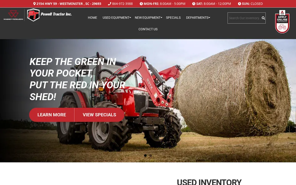 Powell Tractor Inc. website