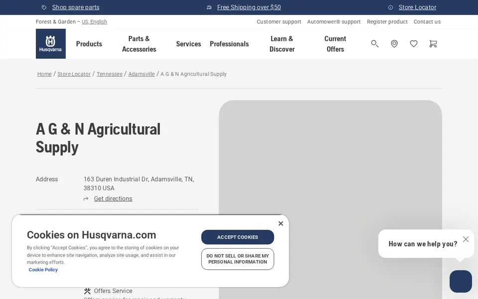 A G & N Agricultural Supply website