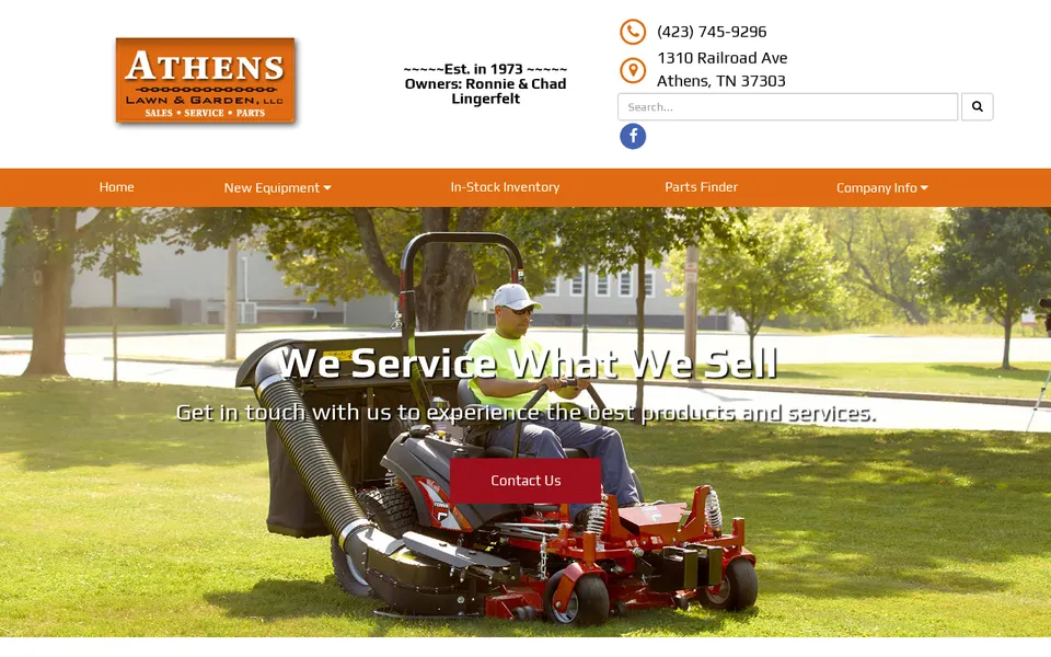 Athens Lawn & Garden website