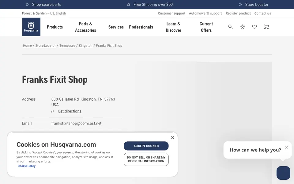 Franks Fixit Shop website
