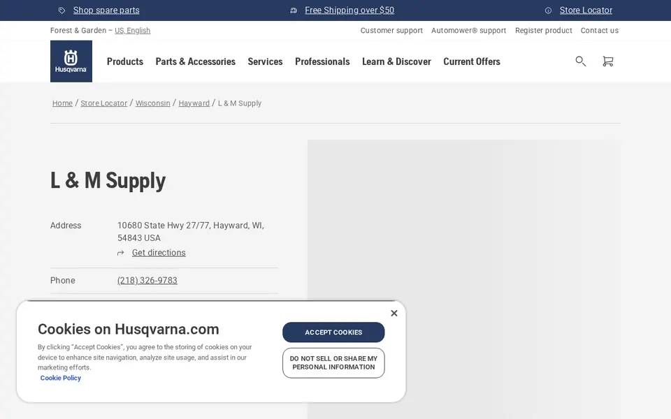 L & M Supply website