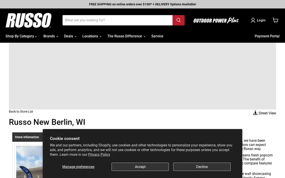 Russo Power Equipment website