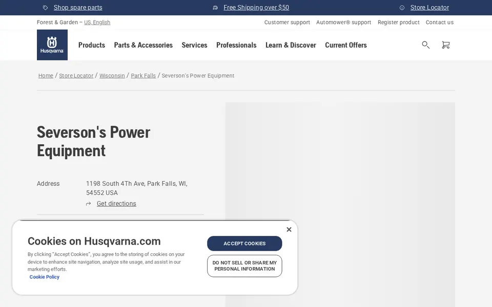 Severson's Power Equipment website